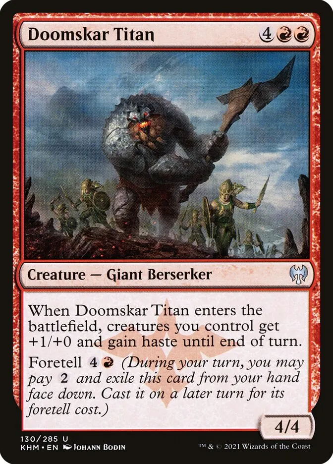 2021 Kaldheim Doomskar Titan #130 uncommon card image