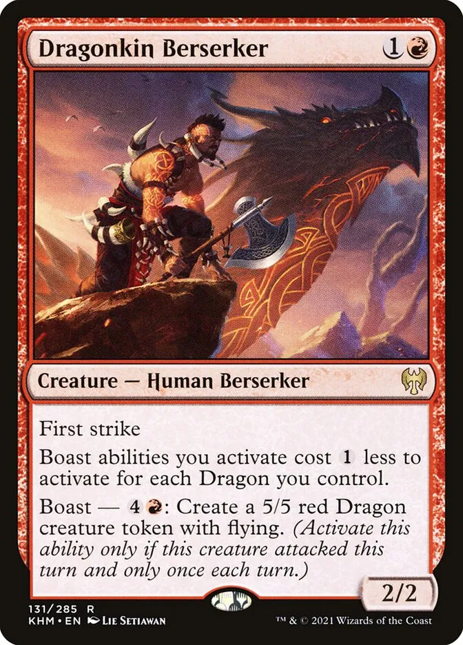 2021 Kaldheim Dragonkin Berserker #131 rare card image
