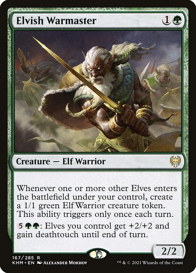 2021 Kaldheim Elvish Warmaster #167 rare card image