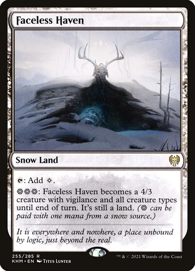 2021 Kaldheim Faceless Haven #255 rare card image