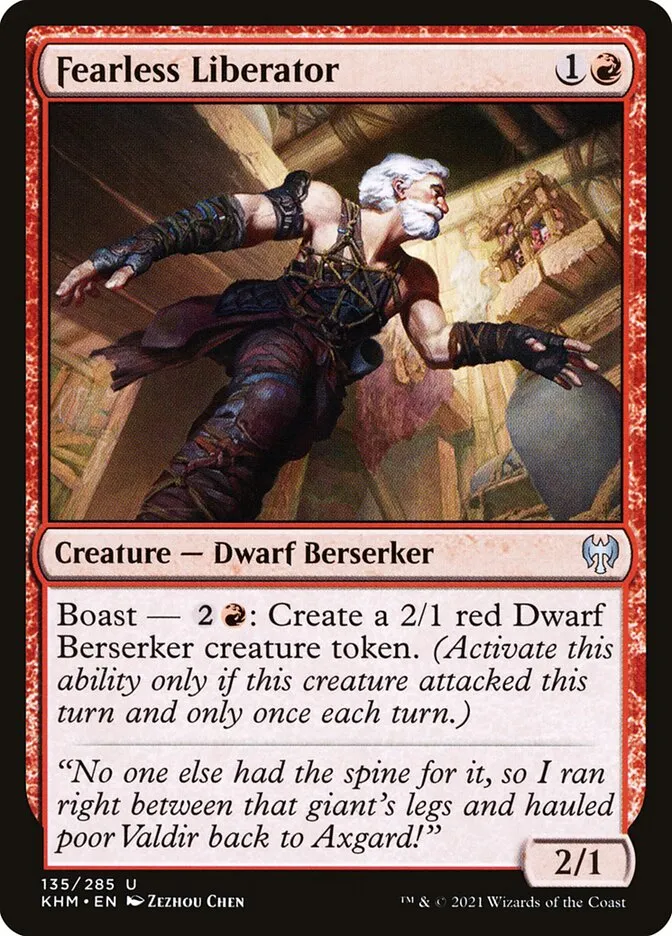 2021 Kaldheim Fearless Liberator uncommon #135 uncommon card image