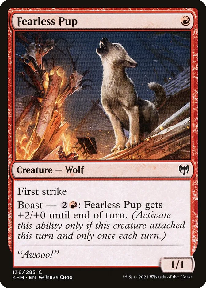 2021 Kaldheim Fearless Pup common #136 common card image