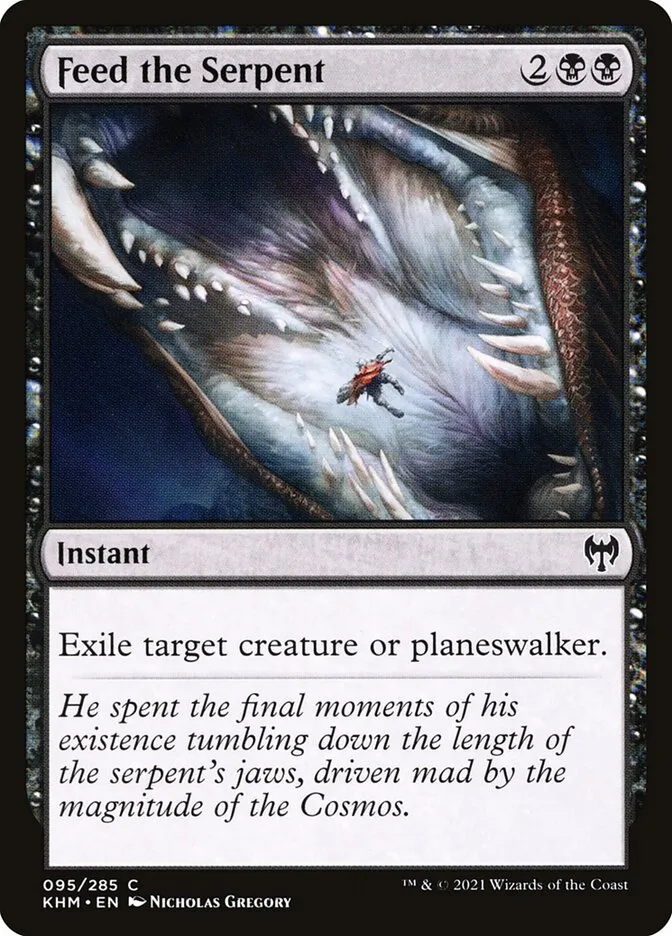 2021 Kaldheim Feed the Serpent common #95 common card image