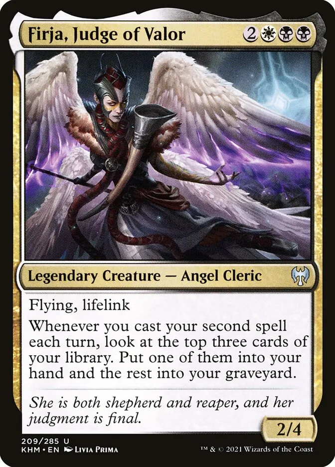 2021 Kaldheim Firja, Judge of Valor #209 uncommon card image