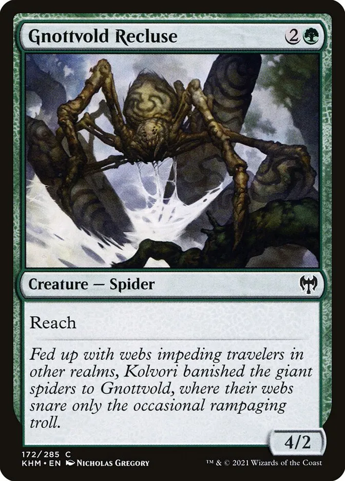 2021 Kaldheim Gnottvold Recluse #172 common card image