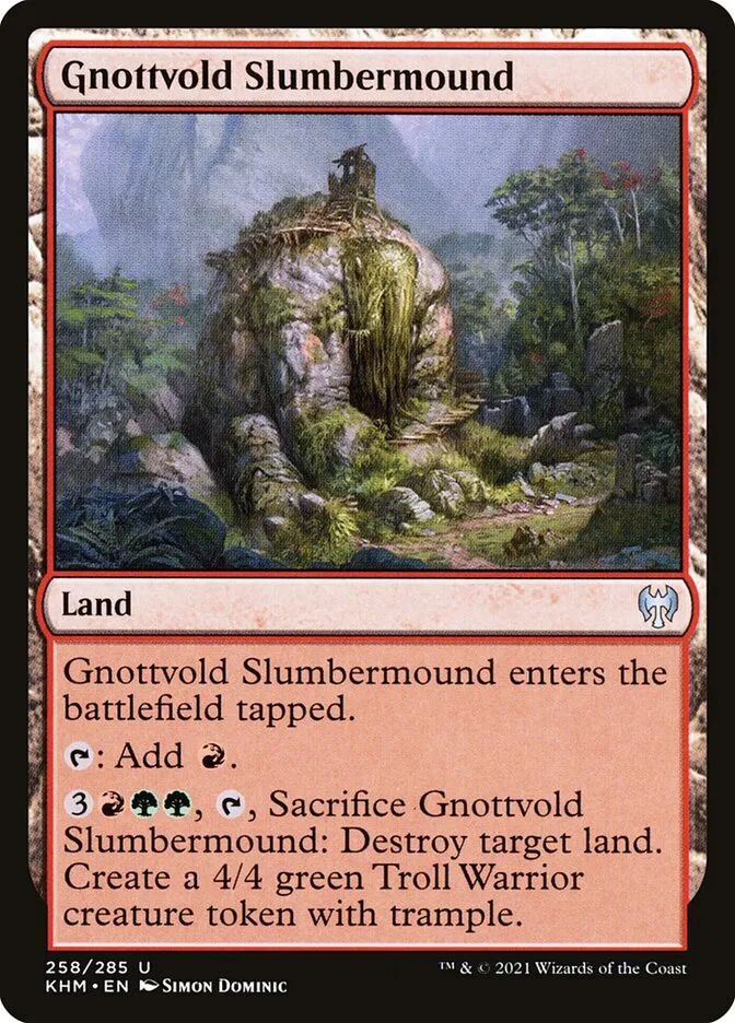 2021 Kaldheim Gnottvold Slumbermound #258 uncommon card image