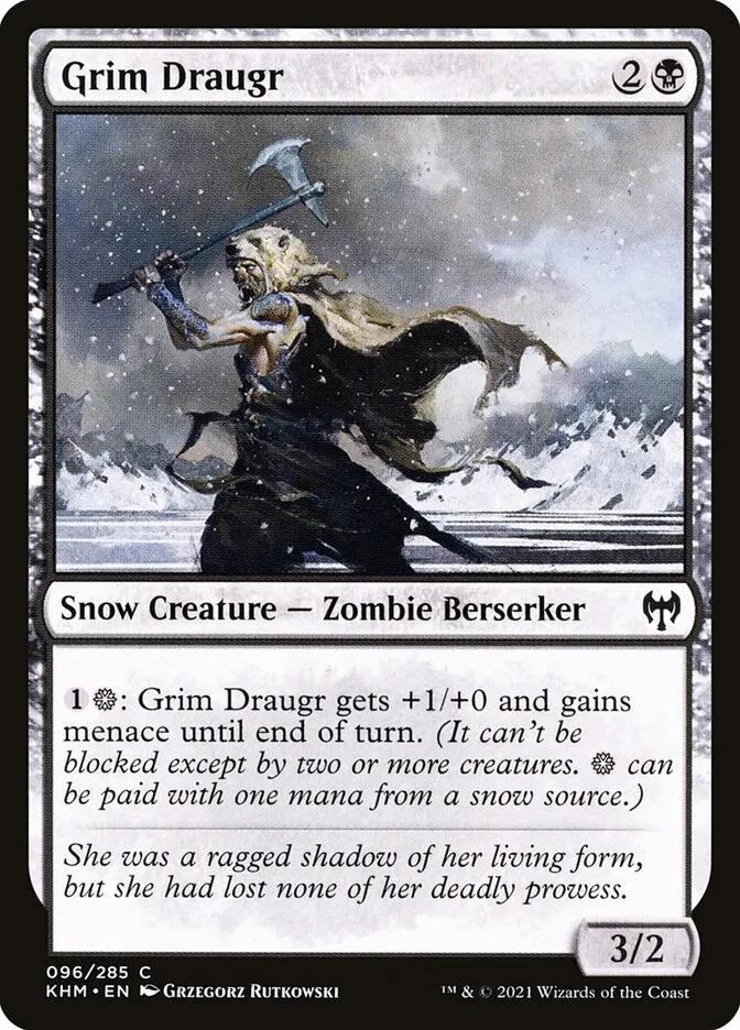 2021 Kaldheim Grim Draugr common #96 common card image