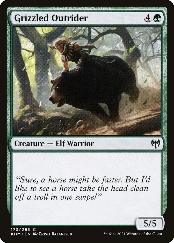 2021 Kaldheim Grizzled Outrider #173 common card image