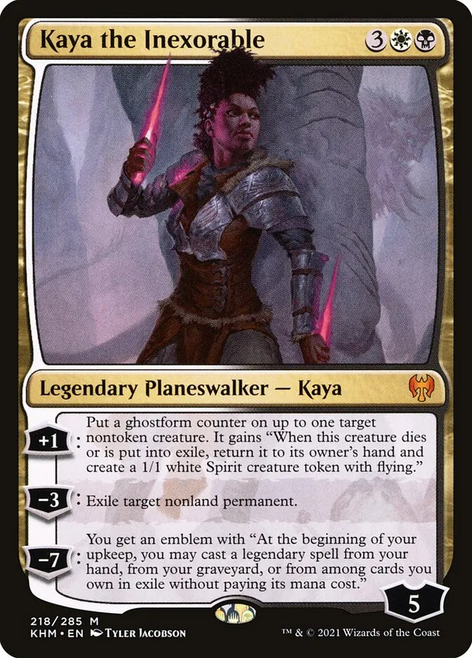 2021 Kaldheim Kaya the Inexorable #218 mythic card image