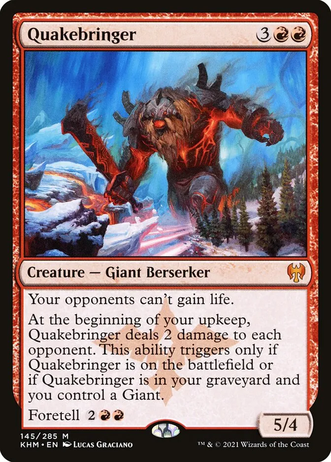 2021 Kaldheim Quakebringer #145 mythic card image