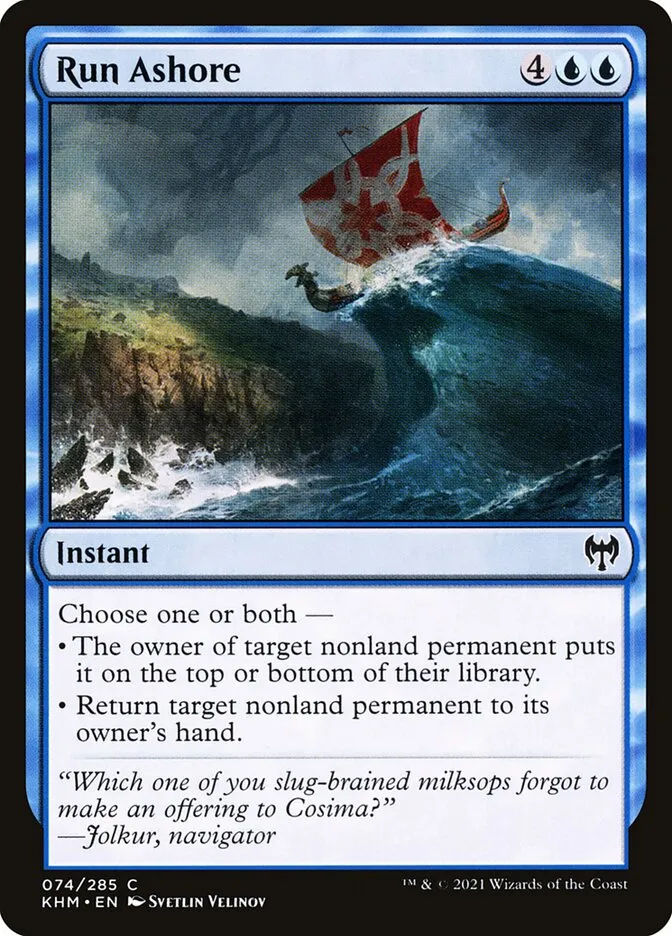 2021 Kaldheim Run Ashore common #74 common card image