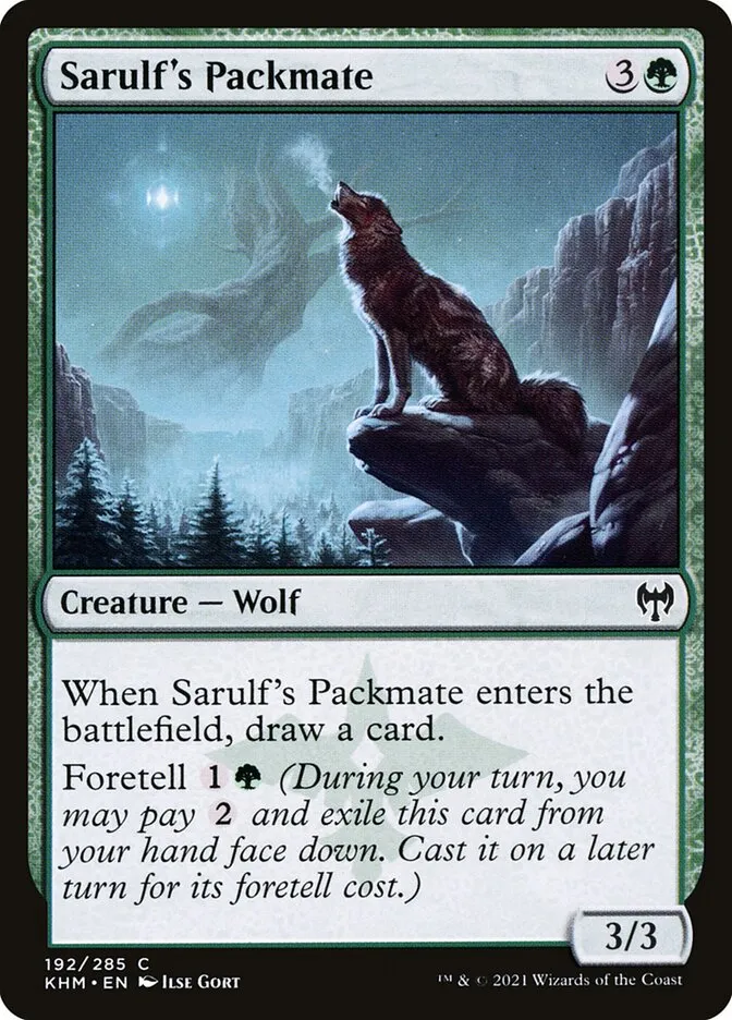 2021 Kaldheim Sarulf's Packmate common #192 common card image