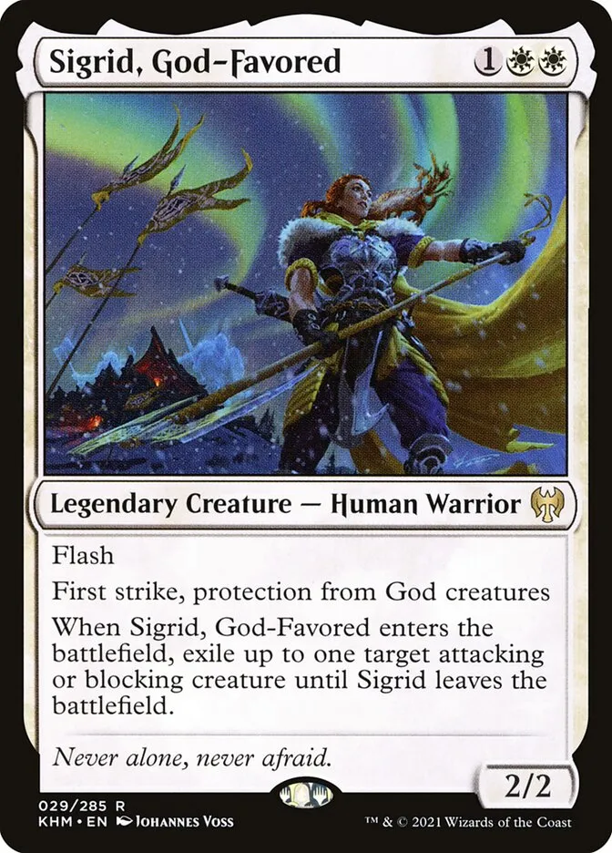 2021 Kaldheim Sigrid, God-Favored rare #29 rare card image