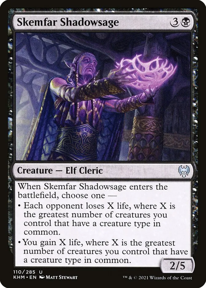 2021 Kaldheim Skemfar Shadowsage #110 uncommon card image