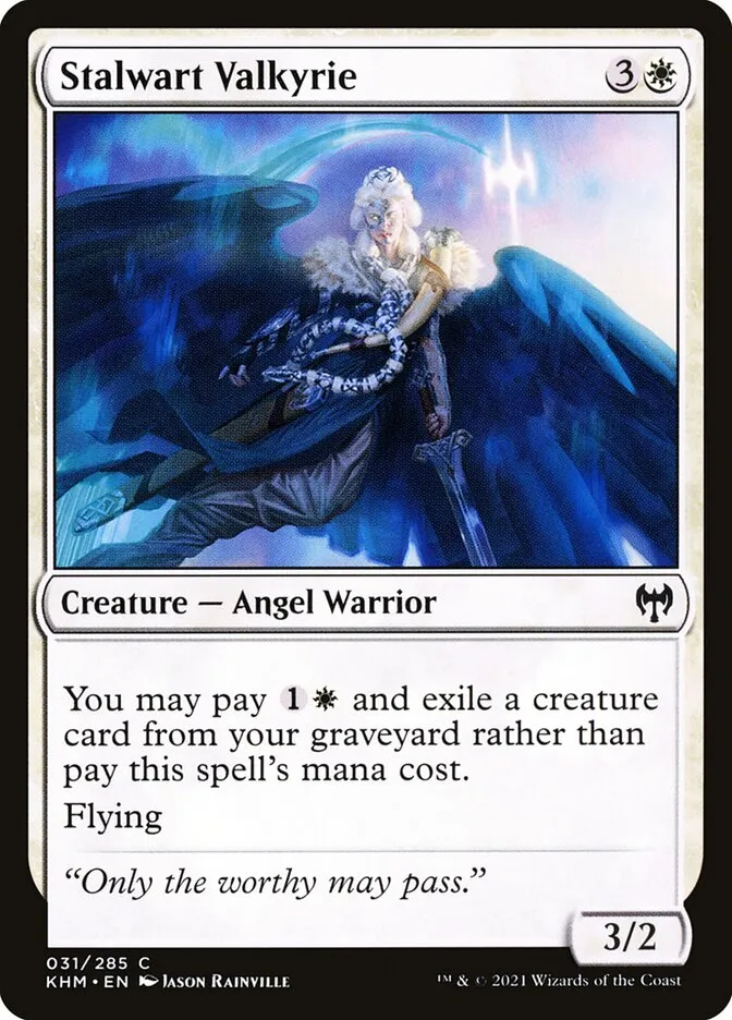 2021 Kaldheim Stalwart Valkyrie common #31 common card image