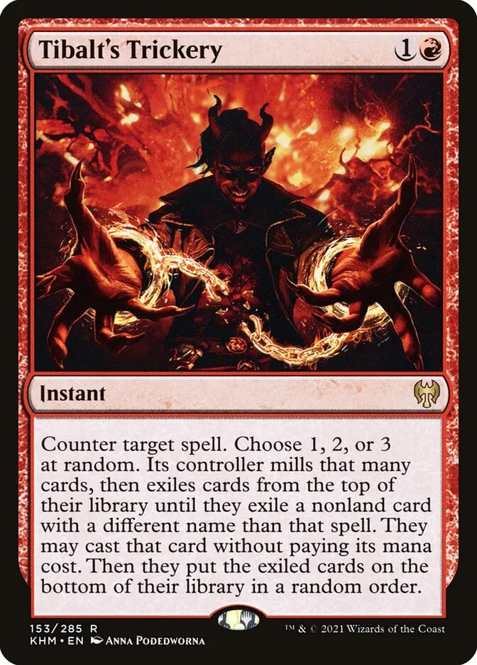 2021 Kaldheim Tibalt's Trickery #153 rare card image