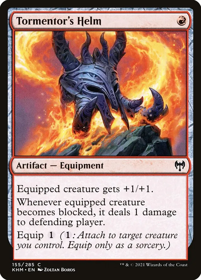 2021 Kaldheim Tormentor's Helm common #155 common card image