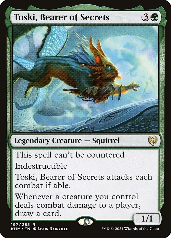 2021 Kaldheim Toski, Bearer of Secrets #197 rare card image