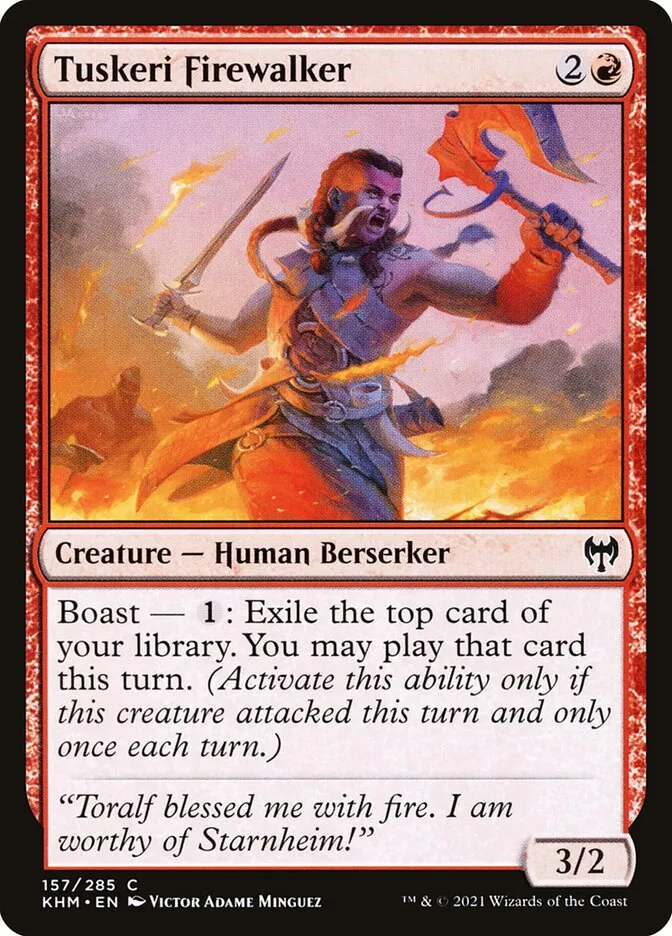 2021 Kaldheim Tuskeri Firewalker #157 common card image