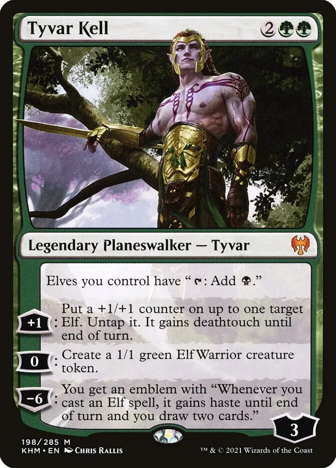 2021 Kaldheim Tyvar Kell mythic #198 mythic card image