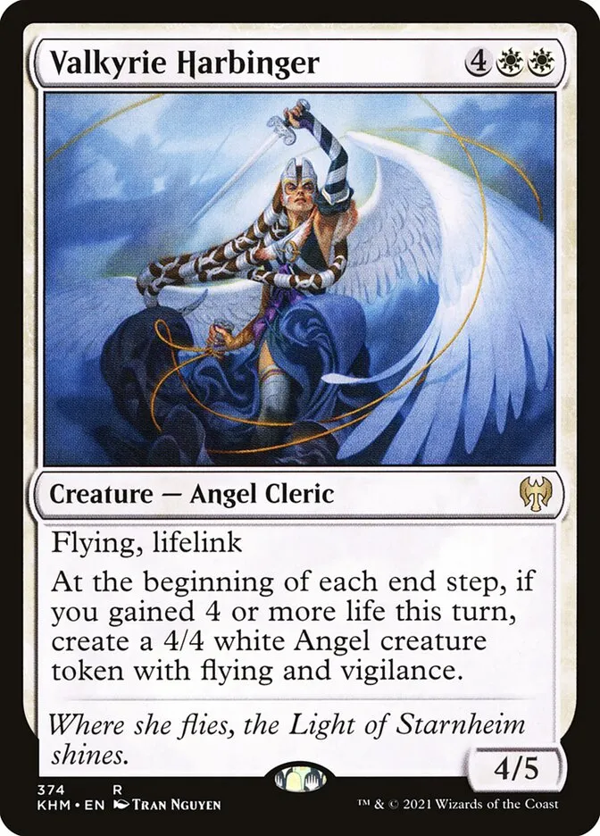 2021 Kaldheim Valkyrie Harbinger #374 rare card image