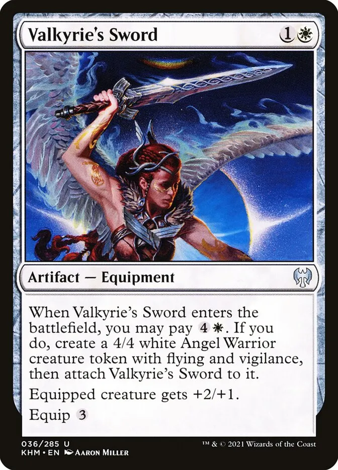 2021 Kaldheim Valkyrie's Sword uncommon #36 uncommon card image