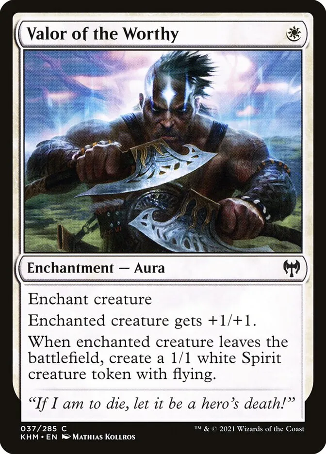 2021 Kaldheim Valor of the Worthy common #37 common card image