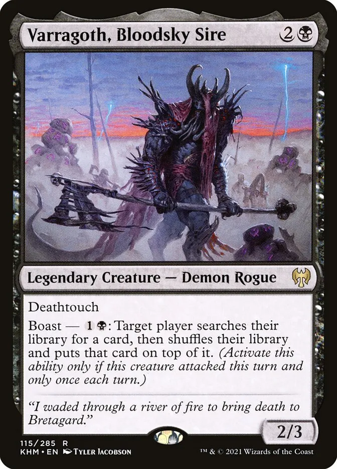 2021 Kaldheim Varragoth, Bloodsky Sire [Prerelease] rare #115 rare card image
