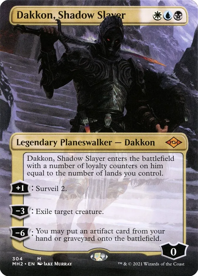 2021 Modern Horizons 2 Dakkon, Shadow Slayer [Borderless] mythic #304 mythic card image
