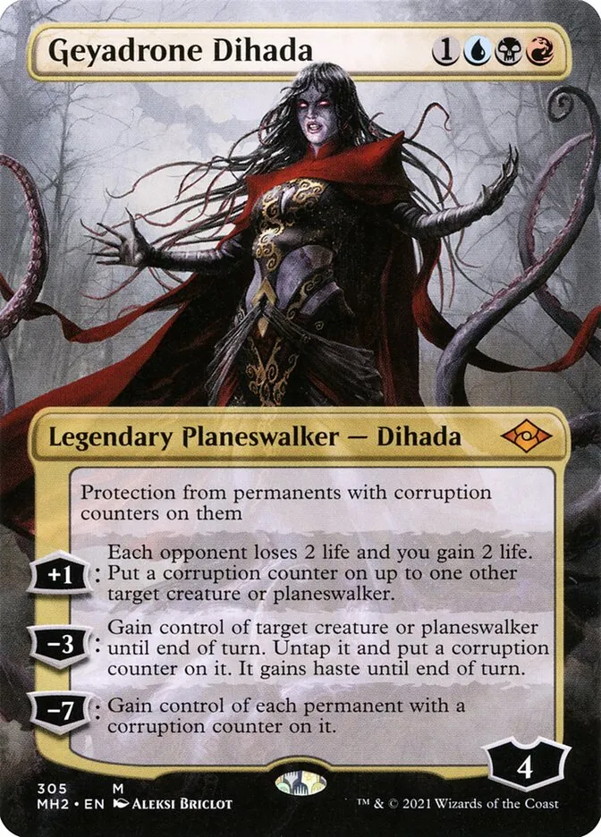 2021 Modern Horizons 2 Geyadrone Dihada [Borderless] mythic #305 mythic card image