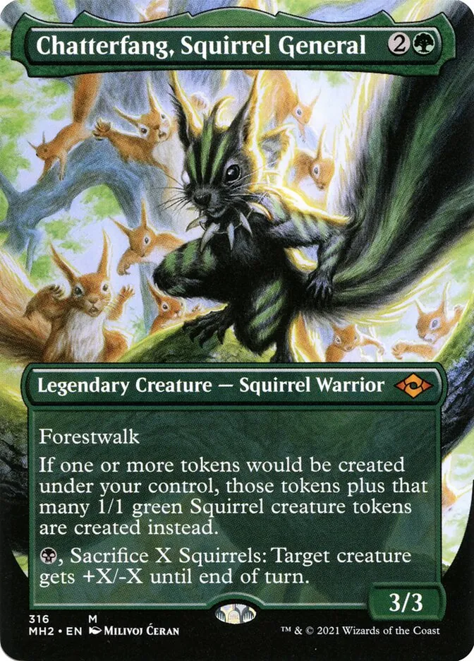 2021 Modern Horizons 2 Chatterfang, Squirrel General [Extended Art] mythic #316 mythic card image