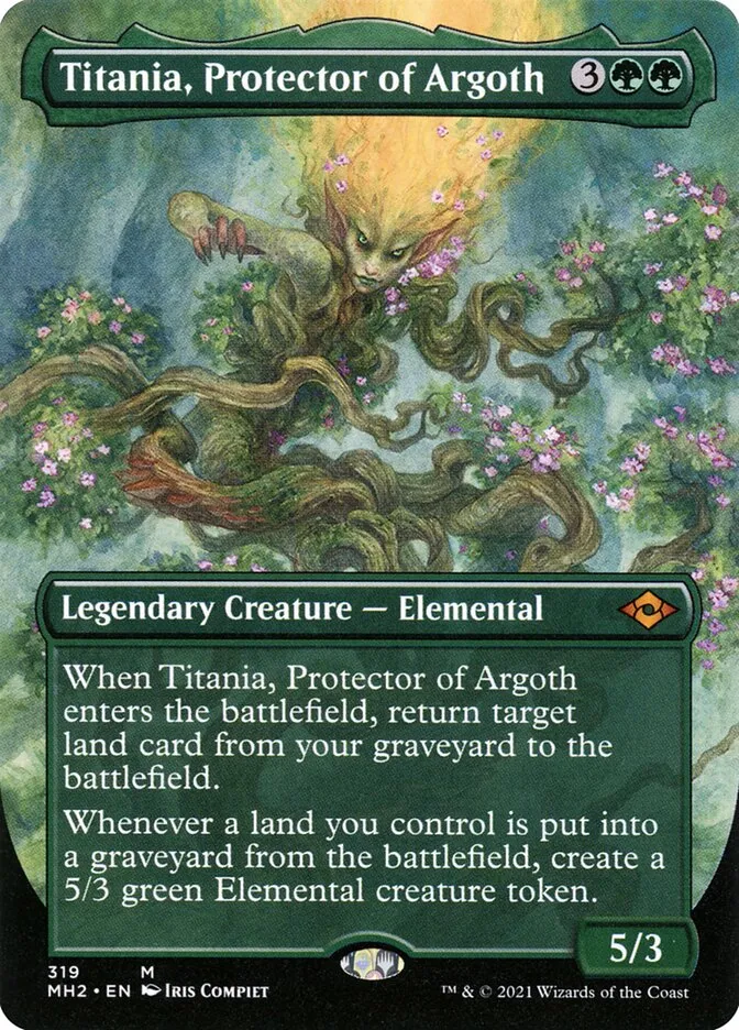 2021 Modern Horizons 2 Titania, Protector of Argoth [Borderless] mythic #319 mythic card image