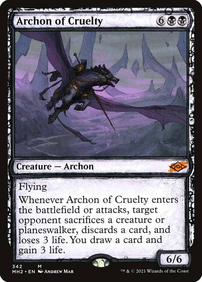 2021 Modern Horizons 2 Archon of Cruelty #342 mythic card image