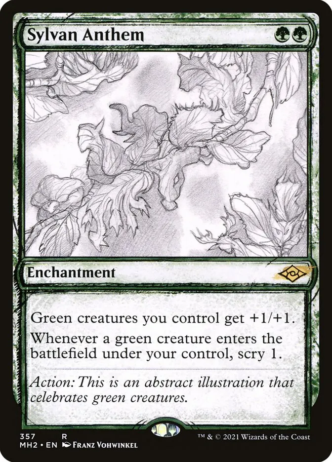 2021 Modern Horizons 2 Sylvan Anthem #357 rare card image