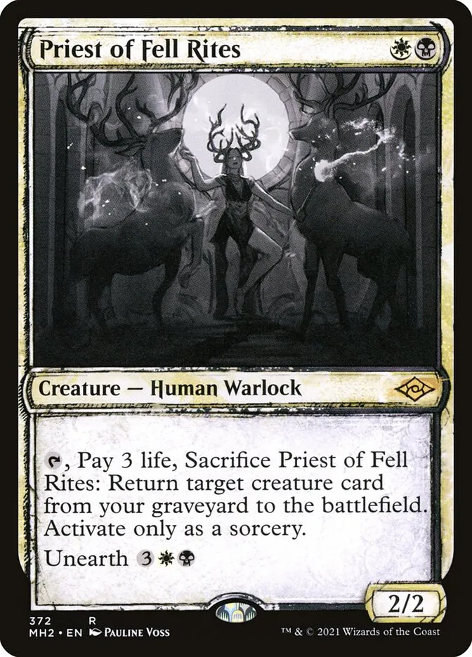 2021 Modern Horizons 2 Priest of Fell Rites #372 rare card image