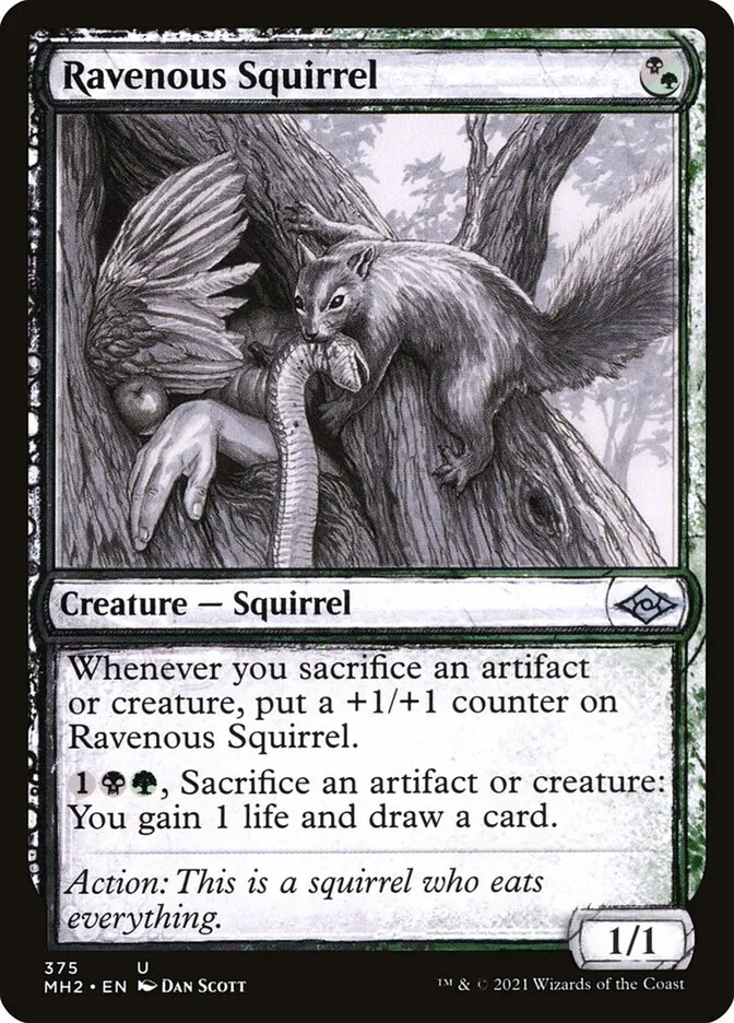 2021 Modern Horizons 2 Ravenous Squirrel #375 uncommon card image