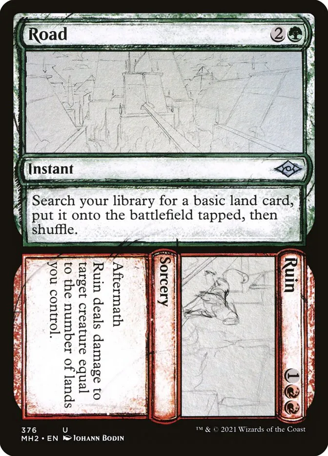 2021 Modern Horizons 2 Road // Ruin #376 uncommon card image
