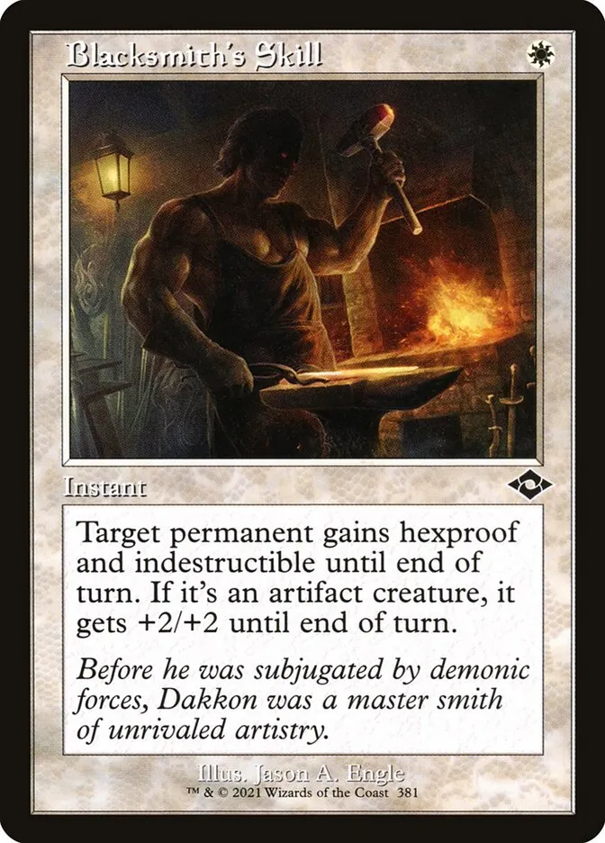 2021 Modern Horizons 2 Blacksmith's Skill common #381 common card image