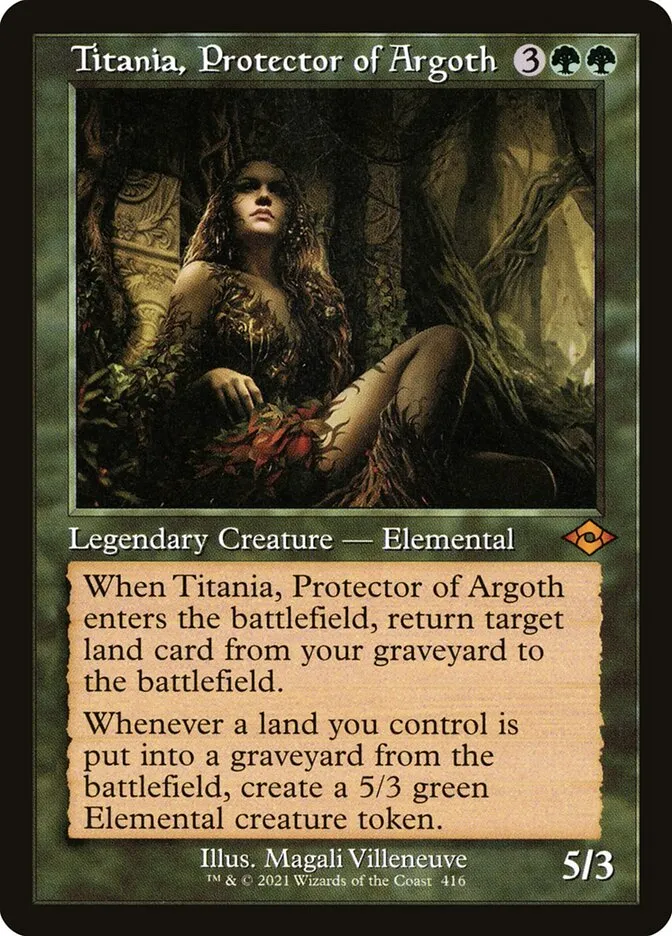 2021 Modern Horizons 2 Titania, Protector of Argoth #416 mythic card image