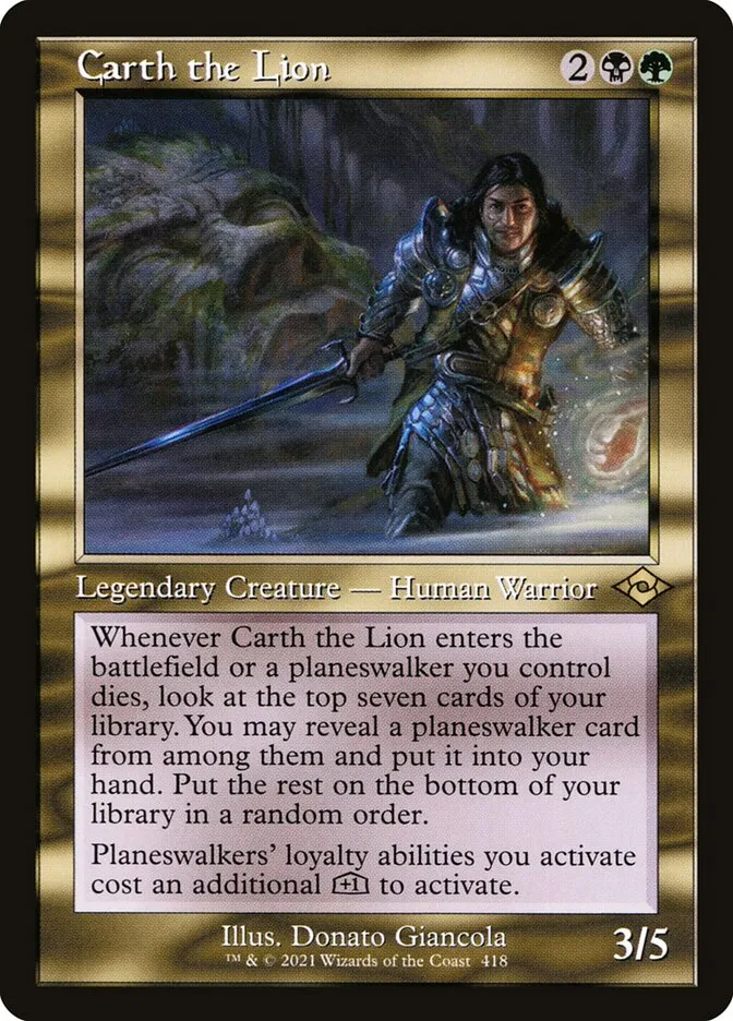 2021 Modern Horizons 2 Carth the Lion #418 rare card image