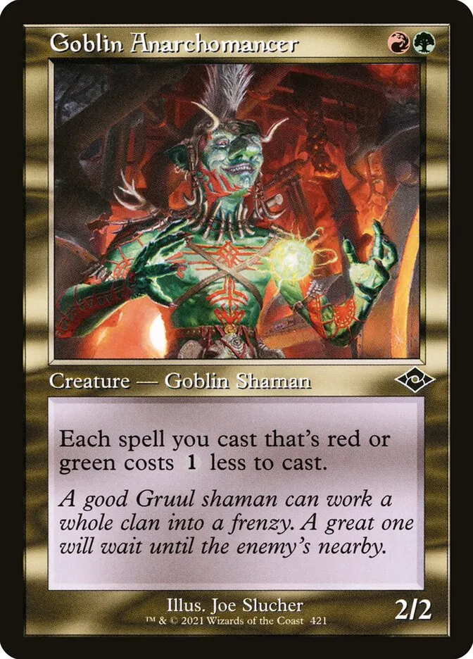 2021 Modern Horizons 2 Goblin Anarchomancer common #421 common card image