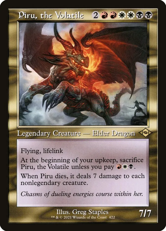2021 Modern Horizons 2 Piru, the Volatile #422 rare card image