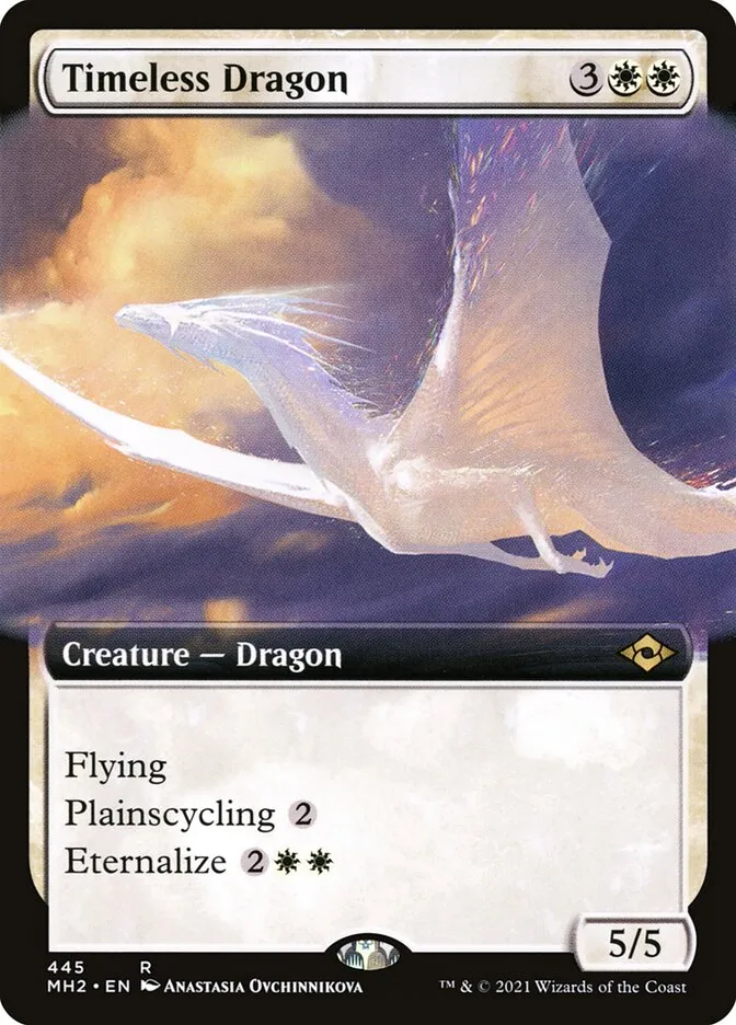 2021 Modern Horizons 2 Timeless Dragon [Extended Art] rare #445 rare card image