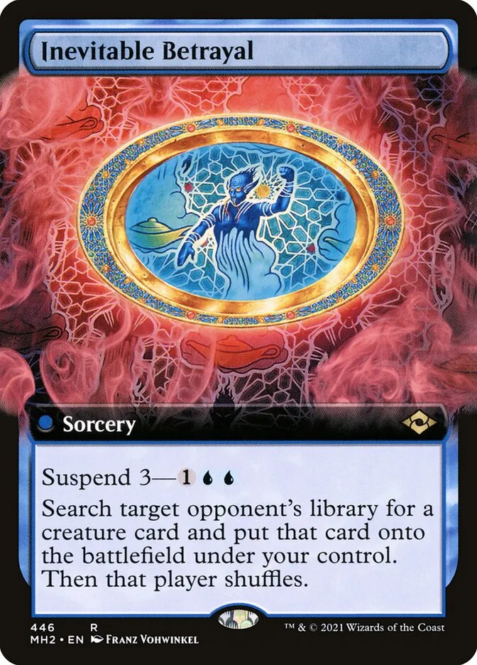 2021 Modern Horizons 2 Inevitable Betrayal [Extended Art] rare #446 rare card image