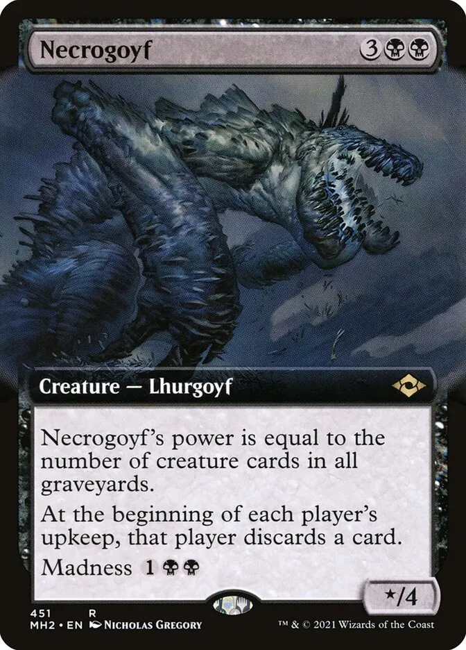2021 Modern Horizons 2 Necrogoyf [Extended Art] rare #451 rare card image