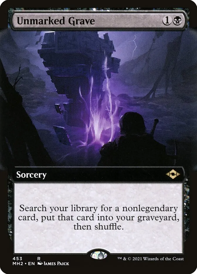 2021 Modern Horizons 2 Unmarked Grave [Extended Art] rare #453 rare card image