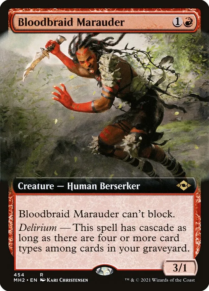 2021 Modern Horizons 2 Bloodbraid Marauder [Extended Art] rare #454 rare card image