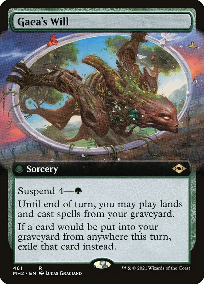 2021 Modern Horizons 2 Gaea's Will [Extended Art] rare #461 rare card image