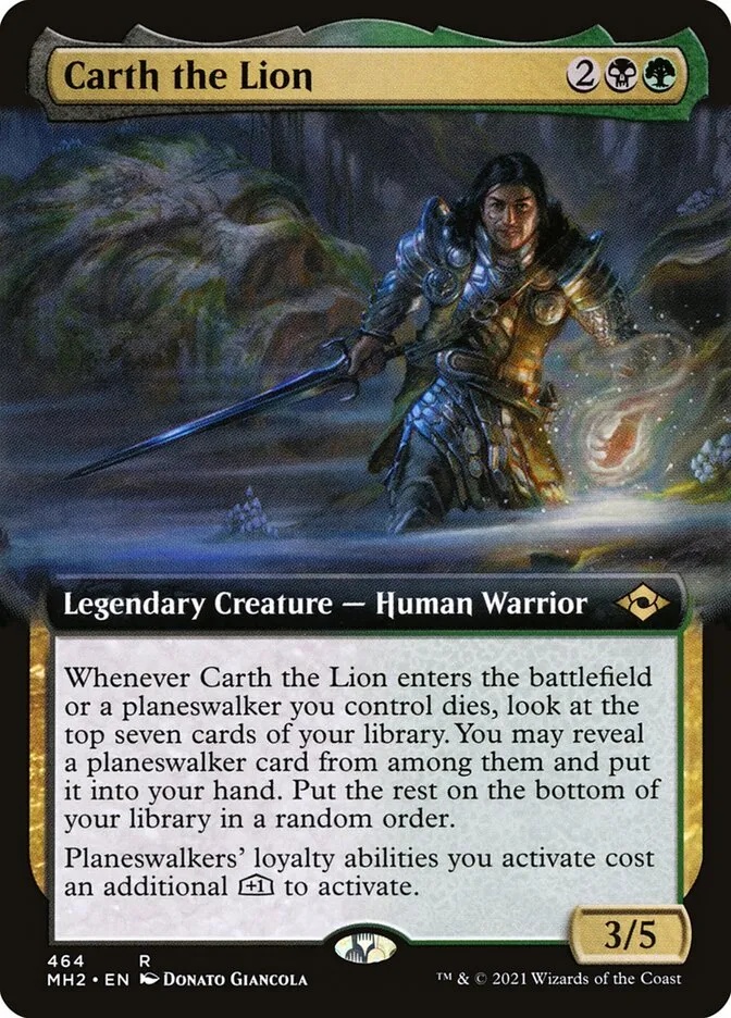 2021 Modern Horizons 2 Carth the Lion [Extended Art] rare #464 rare card image