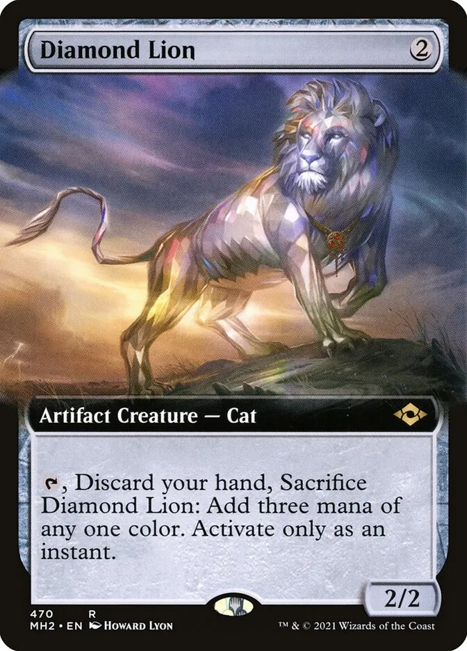 2021 Modern Horizons 2 Diamond Lion [Extended Art] rare #470 rare card image